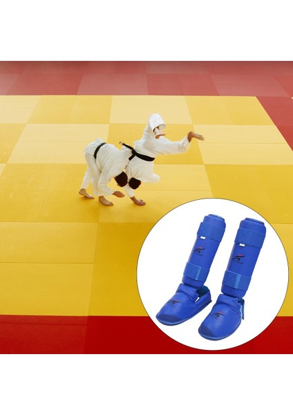 Boks Shin Muhafızları Dişli Bacak Instep Koruyucu Muay Thai Eğitim Çocuklar Için Link Blue L (Yurt Dışından)