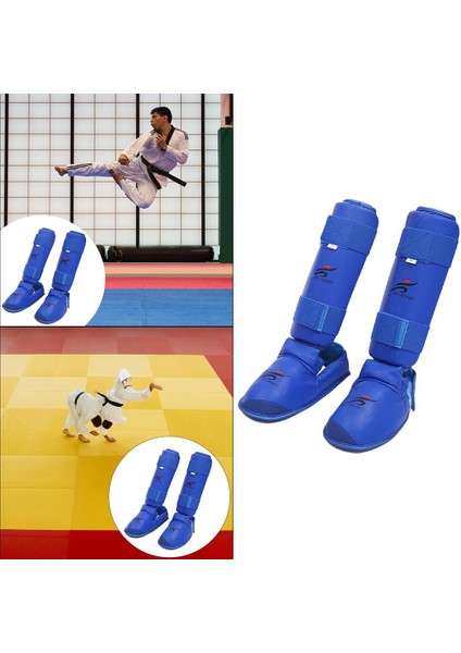 Boks Shin Muhafızları Dişli Bacak Instep Koruyucu Muay Thai Eğitim Çocuklar Için Link Blue L (Yurt Dışından)