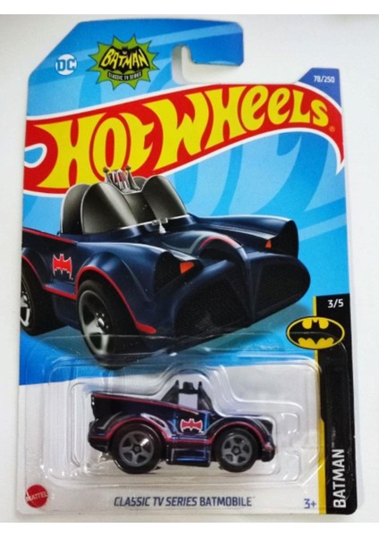 Classic Tv Series Batmobile Hot Wheels Tekli Arabalar 1/64 Ölçek Metal Oyuncak Araba