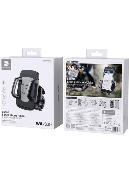 WA-S39 Bisiklet/Motosiklet İçin Telefon Tutucu - Siyah (Yurt Dışından) fırsatları