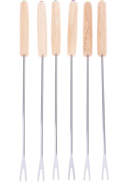 6 Adet Paslanmaz Çelik Barbekü Şiş Kavurma Sticks Iğne Meşe Forks Bonfires (Yurt Dışından)
