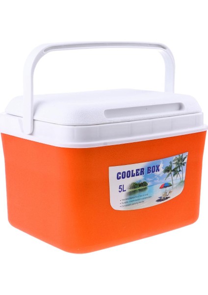 5l Kamp Açık Piknik Bbq Içecek Meyve Gıda Soğutucu Kutusu Araba Buz Kutusu Turuncu 5l Turuncu (Yurt Dışından)