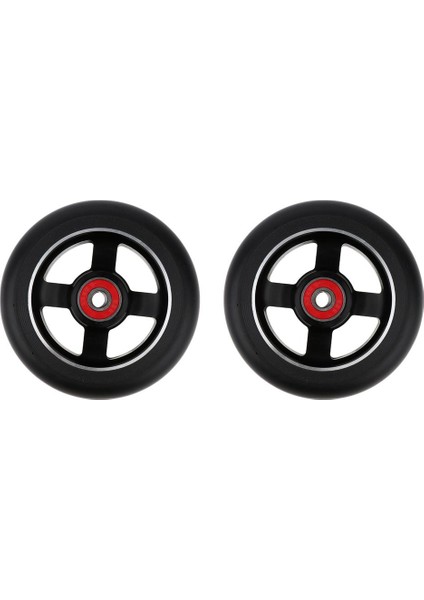 2x Değiştirme 10 cm Kick / Stunt Scooter Tekerlekler Rulmanlar ve Burçlar Siyah Siyah (Yurt Dışından)