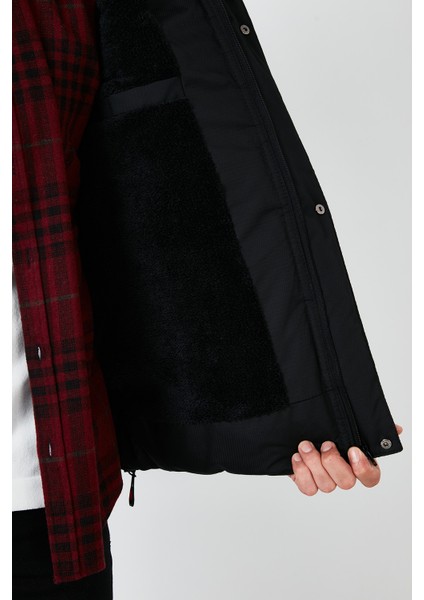 Slim Fit Suni Kürklü Peluş Astarlı Çıkarılabilir Kapüşonlu Şişme Mont Erkek Mont 5761080 B indirimleri