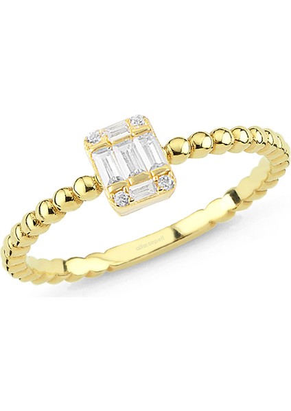 Altın Baget Taşlı Toplu Yüzük