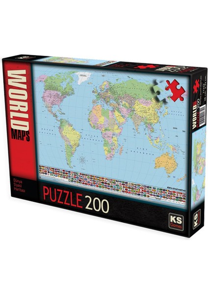 11332 Ks, Dünya Siyasi Haritası, 200 Parça Puzzle