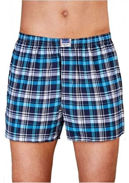 3 Lü Poplin Desenli Short Boxer 1052