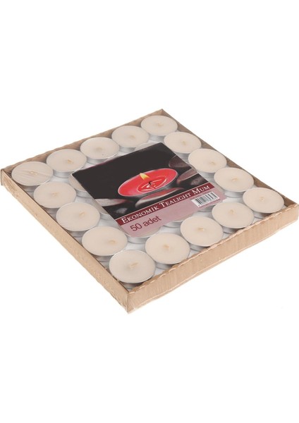50 Adet Ekonomik Tealight Mum-Buhurdanlık Mumu