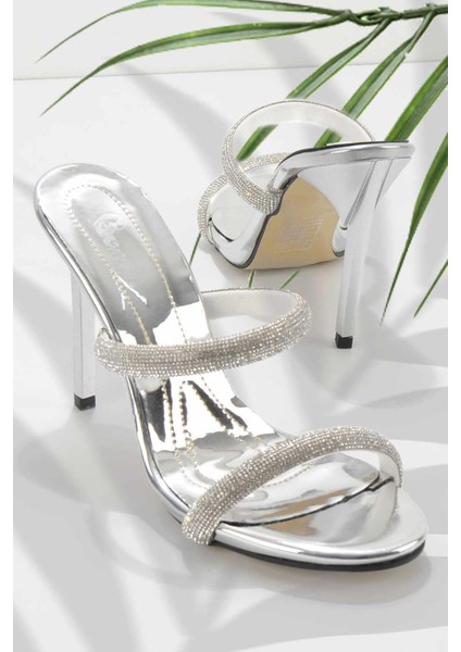 Lame Ayna Kadın Terlik K04842862039