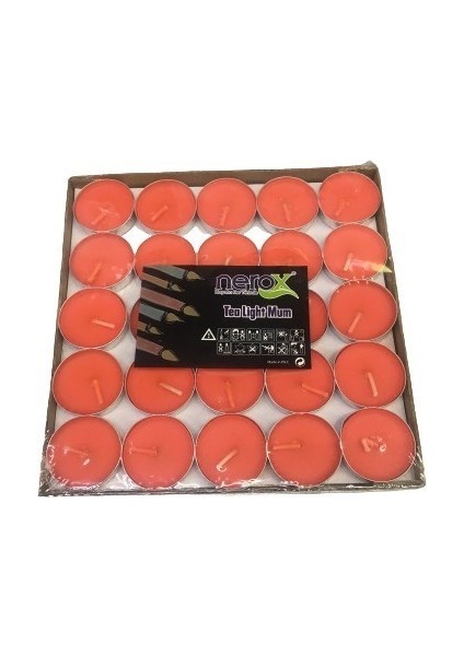 Kırmızı Tealight Mum 50'li