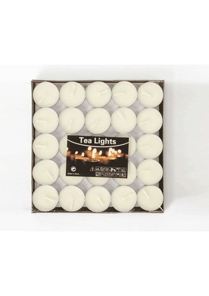Kokusuz Tealight Mum (50 Adet) - Beyaz