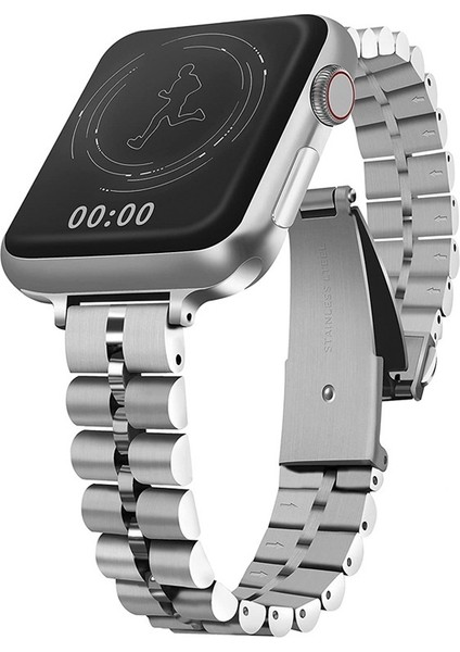 Apple Watch Uyumlu 4 5 6 7 45MM 44MM 42MM Slim Baklalı Band Kordon Kayış