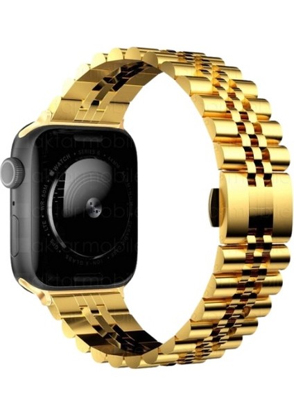 Apple Watch Uyumlu 4 5 6 7 45MM 44MM 42MM Rolex Tasarım Premium Kordon