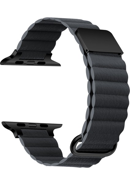 Apple Watch Uyumlu 4 5 6 7 41MM 40MM 38MM Manyetik Lüks Deri Loop Kordon