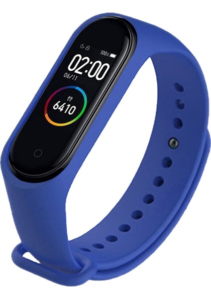 Deilmi Xiaomi Mi Band 5 6 Uyumlu Çelik Tokalı Spor Delikli Silikon Loop Kordon Kayış