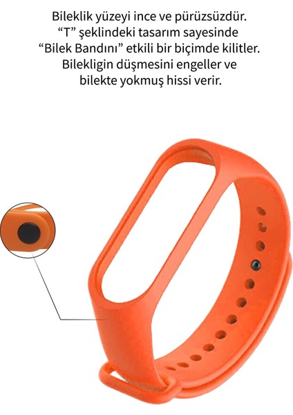 Deilmi Xiaomi Mi Band 5 6 Uyumlu Çelik Tokalı Spor Delikli Silikon Loop Kordon Kayış