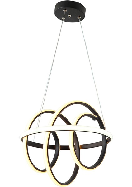 TT005-SY Tt Aydınlatma Burgu Modeli Mat Siyah LED Avize