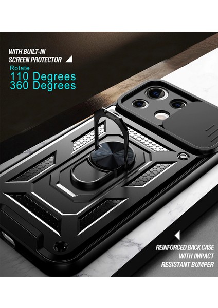 Xiaomi Mi 11 Lite Kılıf Lens Sürgülü Yüzüklü Tank Silikon Pars modelleri