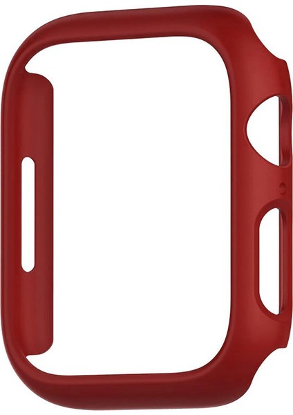 Apple Watch Uyumlu 7 45 mm Önü Açık Sert Plastik Kılıf - Bordo KN03