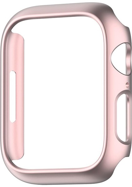 Apple Watch Uyumlu 7 45 mm Önü Açık Sert Plastik Kılıf - Rose Gold KN03