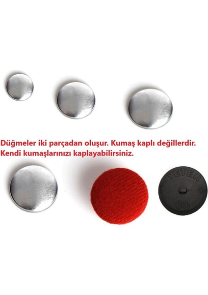 Kumaş Kaplama Kapsül Düğme, Düğme Kapsülü (100 Adet)