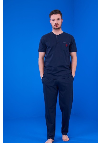 23325 Erkek Patlı Şortlu Pijama Takım 3'lü
