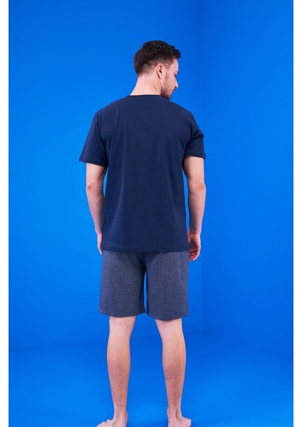 23325 Erkek Patlı Şortlu Pijama Takım 3'lü