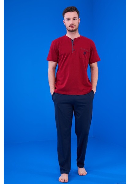 23325 Erkek Patlı Şortlu Pijama Takım 3'lü