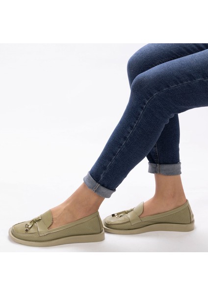 Kadın Hakiki Yumuşak Deri Günlük Loafer Babet Ayakkabı