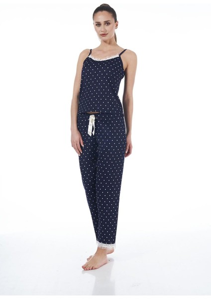 22103 Kadın Puantiyeli Askılı Viskon Pijama Takımı fiyatları