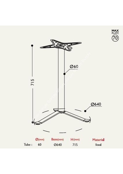 Toplanır Masa Ayağı 11.508 - Taban Çapı 64CM