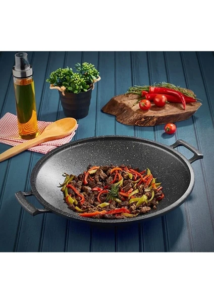 Cook Case 34 cm Saç Kavurma Tavası Gri