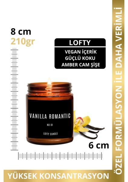 Relaxation Siyah Etiket Amber Kavanoz Mum Dekor Aromaterapi Rahatlatıcı Vanilya Kokusu 210 gr