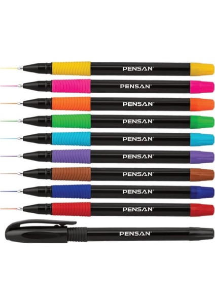 Renkli Tükenmez Kalem 10 Renk Sing Up Color 1 Paket Pensan Tükenmez Kalem Renkli modelleri