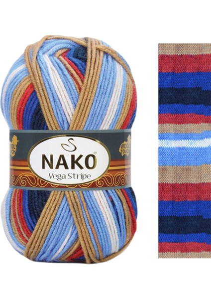 Vega Stripe El Örgü Ipi Renk KODU:82411
