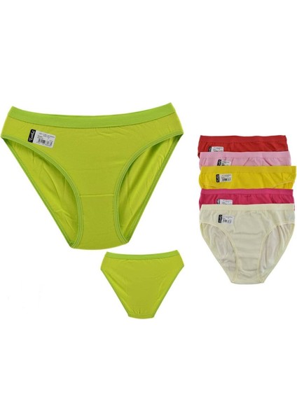6'lı Paket 0527 Nehir Elastan Bayan Fosforlu Bikini Külot