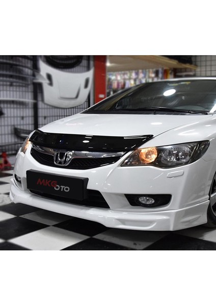 Civic Fd6 2006-2012 Ön Kaput Koruyucu Rüzgarlığı Piano Black 3.2 mm Kalın Plastik