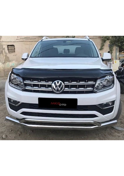 Vw Amarok 2010 - 2020 Ön Kaput Koruyucu Rüzgarlığı Piano Black 3.2 mm Kalın Plastik