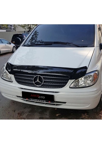 Mercedes Vito 2002-2014 Ön Kaput Koruyucu Rüzgarlığı Piano Black 3.2 mm Kalın Plastik