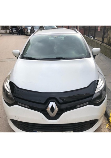 Renault Clio 4 2012 - 2020 Ön Kaput Koruyucu Rüzgarlığı Piano Black 3.2 mm Kalın Plastik modelleri