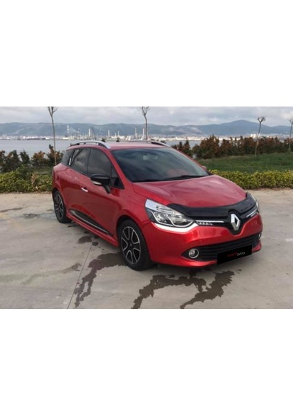 Renault Clio 4 2012 - 2020 Ön Kaput Koruyucu Rüzgarlığı Piano Black 3.2 mm Kalın Plastik fırsatları