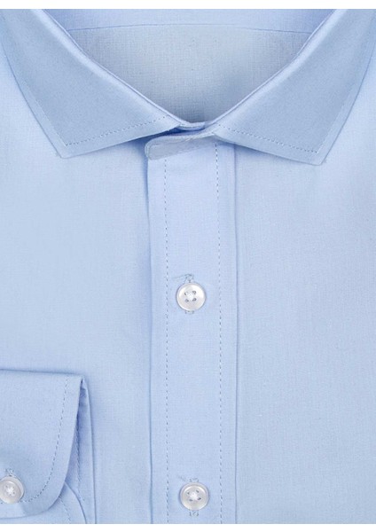 GM1007100426 Klasik Yaka Slim Fit Düz Mavi Erkek Gömlek fiyatları