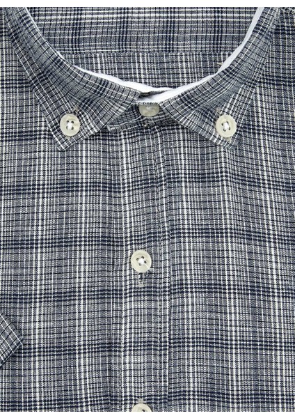 GM2017700090 Klasik Yaka EkoseDesenli Mavi Erkek Gömlek fiyatları