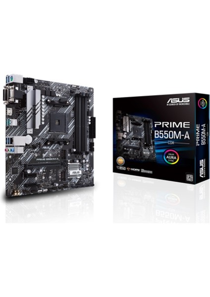 Prime B550M-A/CSM Ddr4 Sata3 M2 Pcıe Nvme HDMI DVI Pcıe 16X V4.0 Am4 Matx Kurumsal Anakart