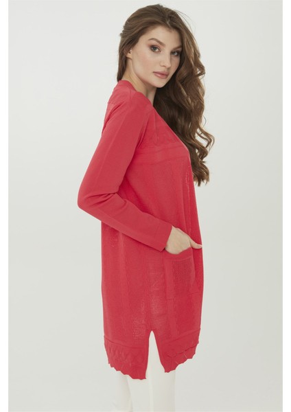 Kadın Triko Iğne Işi Uzun Hırka N.çiçeği modelleri