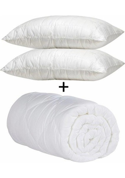 Çift Kişilik Microfiber Silikon Elyaf Yorgan ve 2 Adet Silikon Yastık