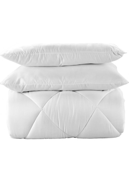Çift Kişilik Microfiber Silikon Elyaf Yorgan ve 2 Adet Silikon Yastık