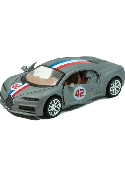Oyuncak Metal Bugatti Gri Çek Bırak 12 cm