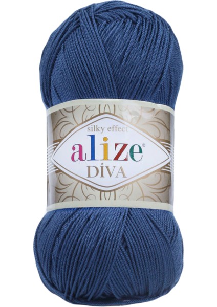 Diva Merserize El Örgü Ipi Renk KODU:279-GECE Mavisi