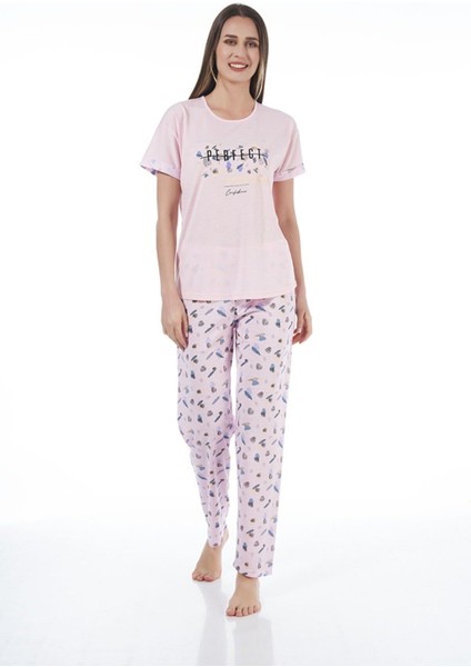 22122 Kadın Kısa Kollu Viskon Pijama Takımı